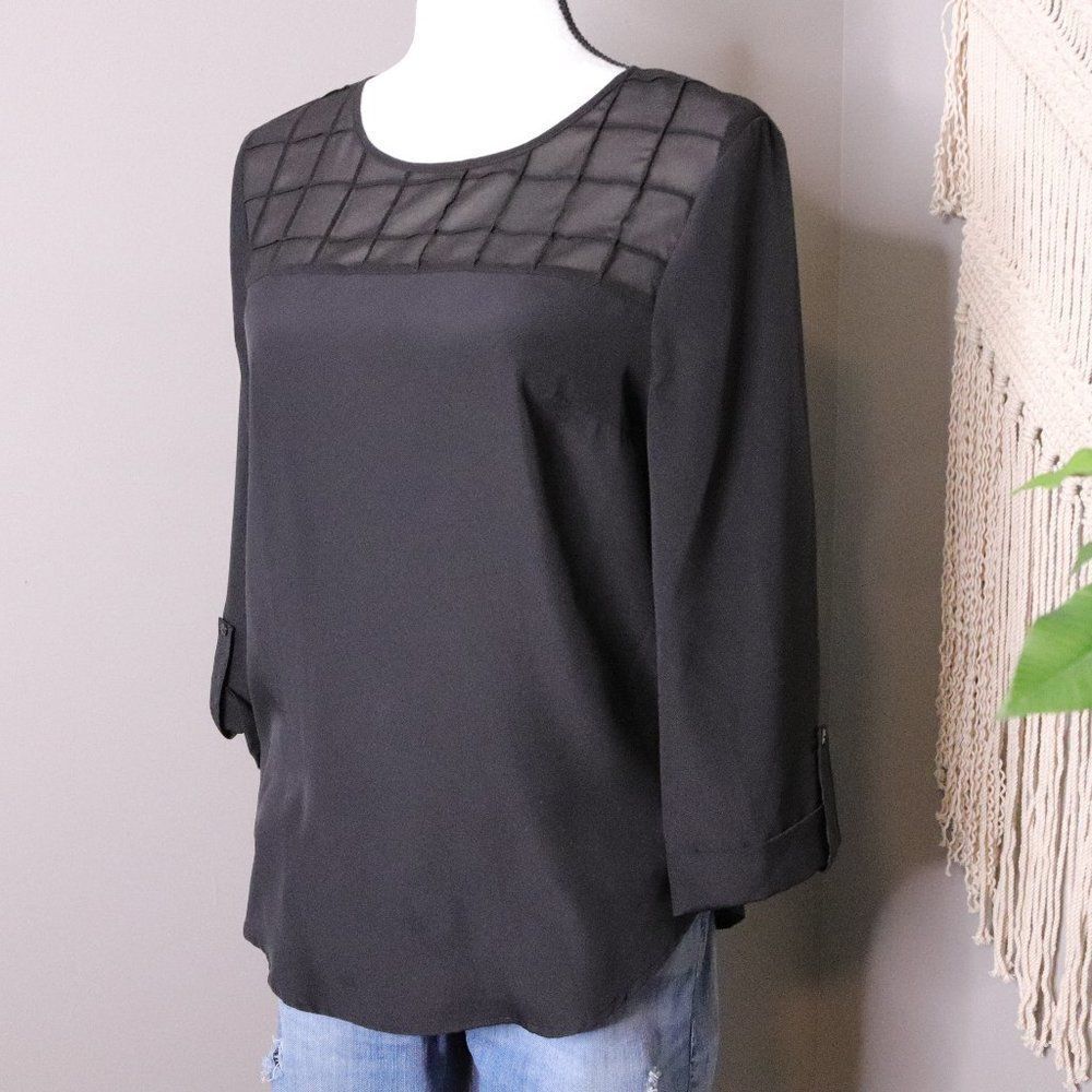 41 Hawthorn | Sheer Windowpane Blouse